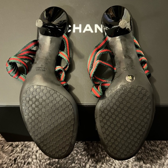 Vintage Gucci Cloth Mules/Pump Sandals - Picture 5 of 6